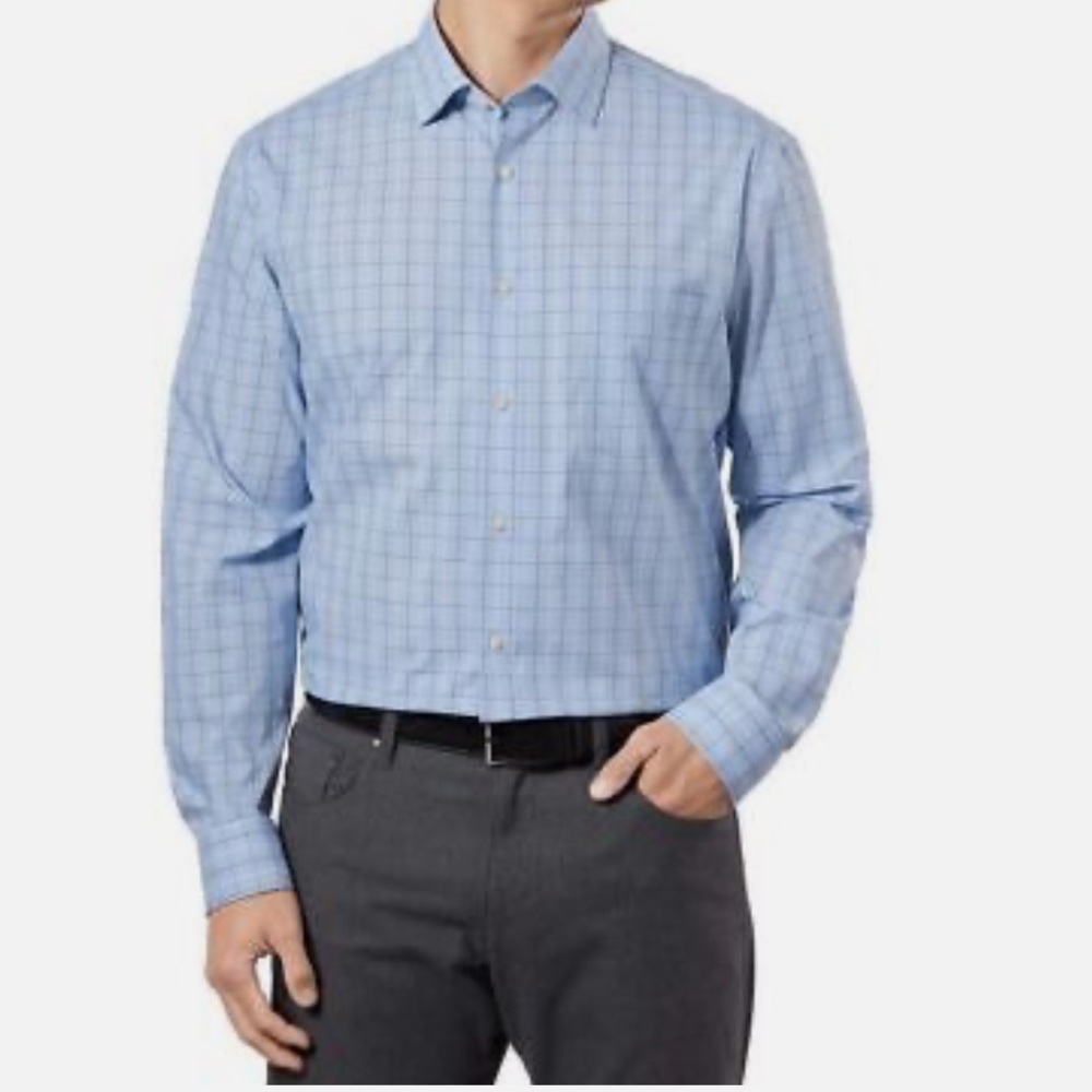 Calvin Klein Men's Blue Checkered Shirt